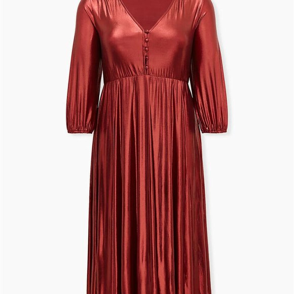 Torrid Red Liquid Knit Tea Length Dress H11455 - Picture 12 of 12